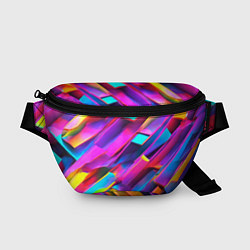 Поясная сумка Неоновые разноцветные пластины, цвет: 3D-принт
