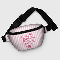 Поясная сумка Эта барби - мама: розово-белая полоска, цвет: 3D-принт — фото 2