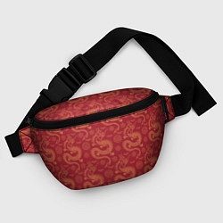 Поясная сумка Dragon red pattern, цвет: 3D-принт — фото 2