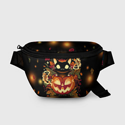 Поясная сумка Котик в тыкве - хэллоуин, цвет: 3D-принт