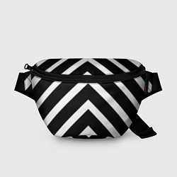 Поясная сумка Черно-белые полoсы, цвет: 3D-принт