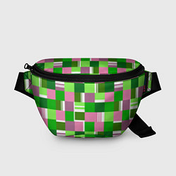 Поясная сумка Ретро квадраты ванильные, цвет: 3D-принт