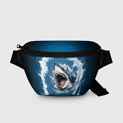 Поясная сумка Морда акулы в воде, цвет: 3D-принт