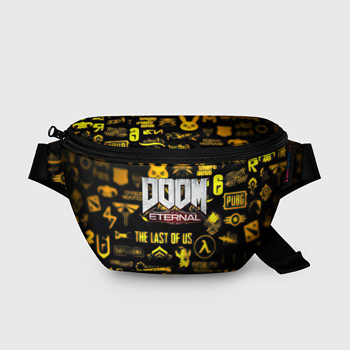 Поясная сумка Doom золотые логотипы игр / 3D-принт – фото 1