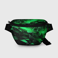Поясная сумка Зеленые квадратные плиты, цвет: 3D-принт