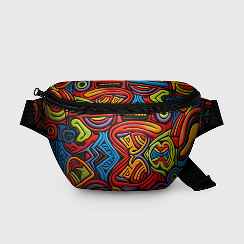 Поясная сумка Разноцветный узор в стиле абстракционизм / 3D-принт – фото 1
