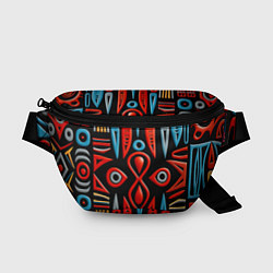 Поясная сумка Красно-синий узор в африканском стиле