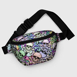 Поясная сумка Черепа с костями паттерн, цвет: 3D-принт — фото 2