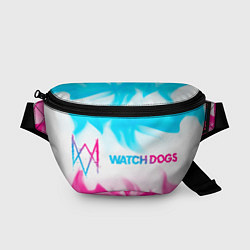 Поясная сумка Watch Dogs neon gradient style по-горизонтали, цвет: 3D-принт