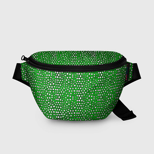 Поясная сумка Белые пузырьки на зелёном фоне / 3D-принт – фото 1