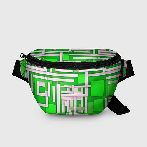 Поясная сумка Полосы на зелёном фоне / 3D-принт – фото 1