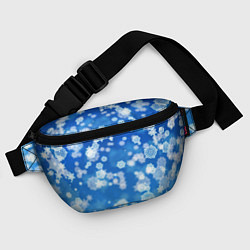 Поясная сумка Декоративные снежинки на синем, цвет: 3D-принт — фото 2