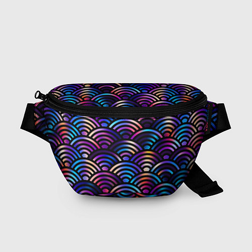 Поясная сумка Разноцветные волны-чешуйки / 3D-принт – фото 1