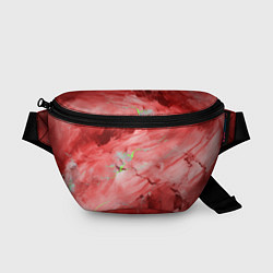 Поясная сумка Красный мрамор, цвет: 3D-принт