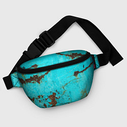 Поясная сумка Текстура бирюзового металла со ржавчиной, цвет: 3D-принт — фото 2