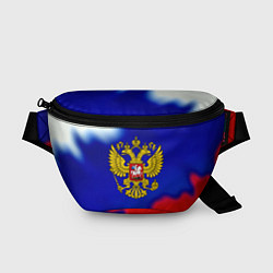 Поясная сумка Герб РФ триколор краски, цвет: 3D-принт
