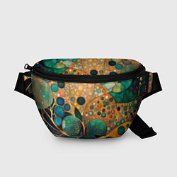Поясная сумка Вдохновение Климтом - изумрудная абстракция с круг, цвет: 3D-принт