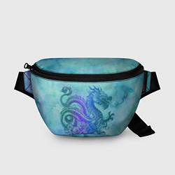 Поясная сумка Бирюзовый дракон узор, цвет: 3D-принт