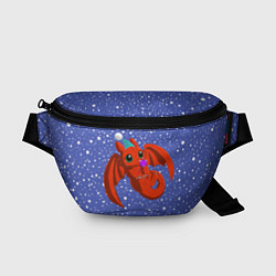 Поясная сумка Красный дракончик новогодний, цвет: 3D-принт