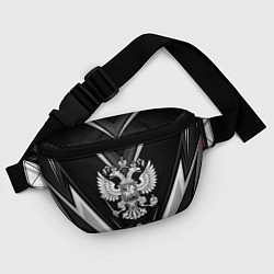 Поясная сумка Герб России- черно-белый, цвет: 3D-принт — фото 2