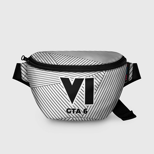 Поясная сумка Символ GTA 6 на светлом фоне с полосами / 3D-принт – фото 1