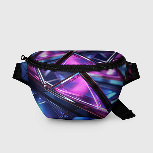 Поясная сумка Фиолетовые абстрактные треугольники / 3D-принт – фото 1