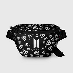 Поясная сумка BTS band black kpop, цвет: 3D-принт
