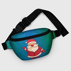 Поясная сумка Довольный Дед мороз красный нос, цвет: 3D-принт — фото 2
