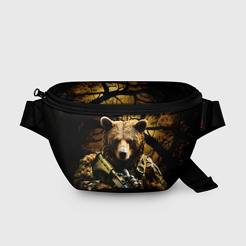 Поясная сумка Медведь солдат в дремучем лесу / 3D-принт – фото 1