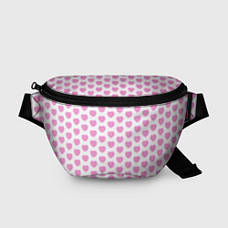 Поясная сумка Нежные розовые сердечки, цвет: 3D-принт