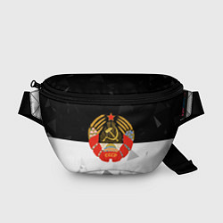 Поясная сумка СССР черно белая геометрия, цвет: 3D-принт