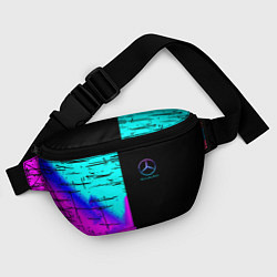 Поясная сумка Mercedes benz неон текстура, цвет: 3D-принт — фото 2