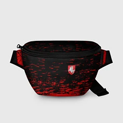 Поясная сумка Герб Белоруссии краски красные, цвет: 3D-принт
