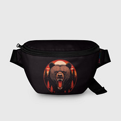 Поясная сумка Голова медведя гризли, цвет: 3D-принт