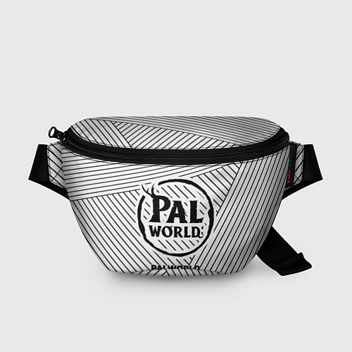 Поясная сумка Символ Palworld на светлом фоне с полосами / 3D-принт – фото 1