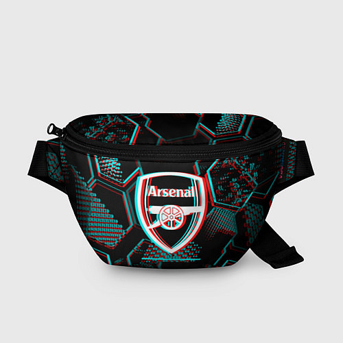 Поясная сумка Arsenal FC в стиле glitch на темном фоне / 3D-принт – фото 1