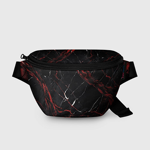 Поясная сумка Черно-красный мрамор / 3D-принт – фото 1