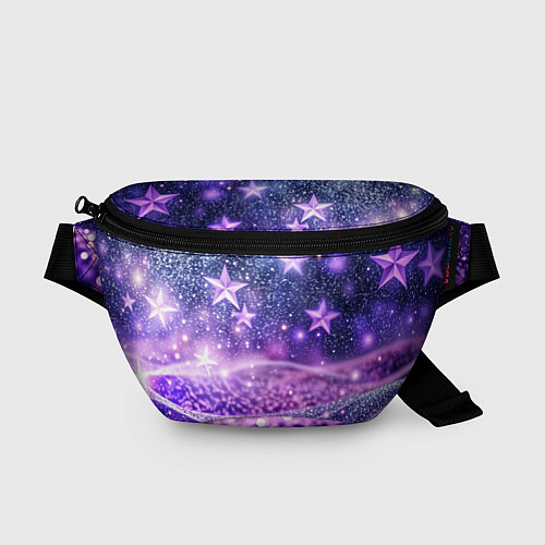 Поясная сумка Абстрактные звезды в фиолетовых искрах / 3D-принт – фото 1