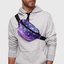 Поясная сумка Абстрактные звезды в фиолетовых искрах, цвет: 3D-принт — фото 2