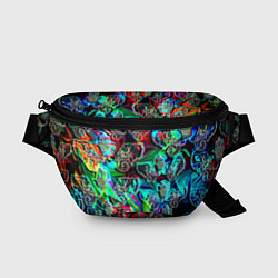 Поясная сумка Слоники в орнаменте, цвет: 3D-принт