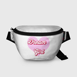 Поясная сумка Девушка-мечта и розовое сердце, цвет: 3D-принт