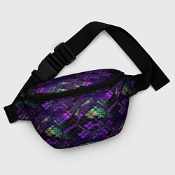 Поясная сумка Бабочки в фиолетовом креативном узоре, цвет: 3D-принт — фото 2