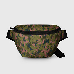 Поясная сумка Камуфляжный паттерн зеленый с розовыми пятнами