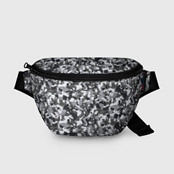 Поясная сумка Пиксельный камуфляж серого цвета, цвет: 3D-принт