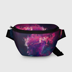 Поясная сумка Человек растворяющийся в фиолетовом дыму, цвет: 3D-принт
