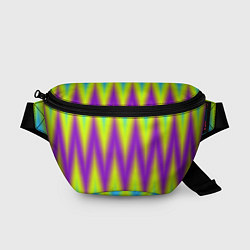 Поясная сумка Неоновые зигзаги, цвет: 3D-принт