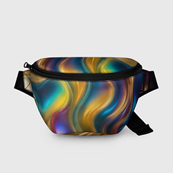 Поясная сумка Жидкий разноцветный металл, цвет: 3D-принт