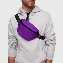 Поясная сумка Чёрные полосы на фиолетовом фоне, цвет: 3D-принт — фото 2