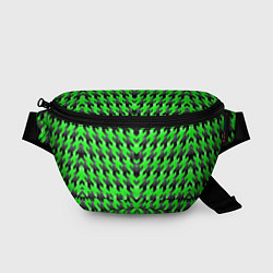 Поясная сумка Чёрно-зелёный паттерн, цвет: 3D-принт