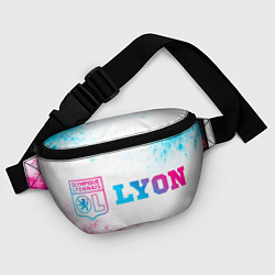 Поясная сумка Lyon neon gradient style по-горизонтали, цвет: 3D-принт — фото 2